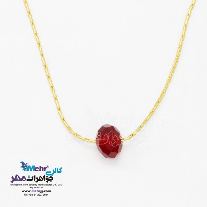 Gold Necklace - Red Crystal-SM0652